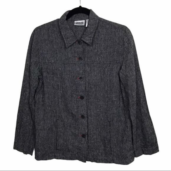 Chico's Design Gray Linen Blend Lightweight Jacket Chico's Size 0 / Small - Picture 1 of 7